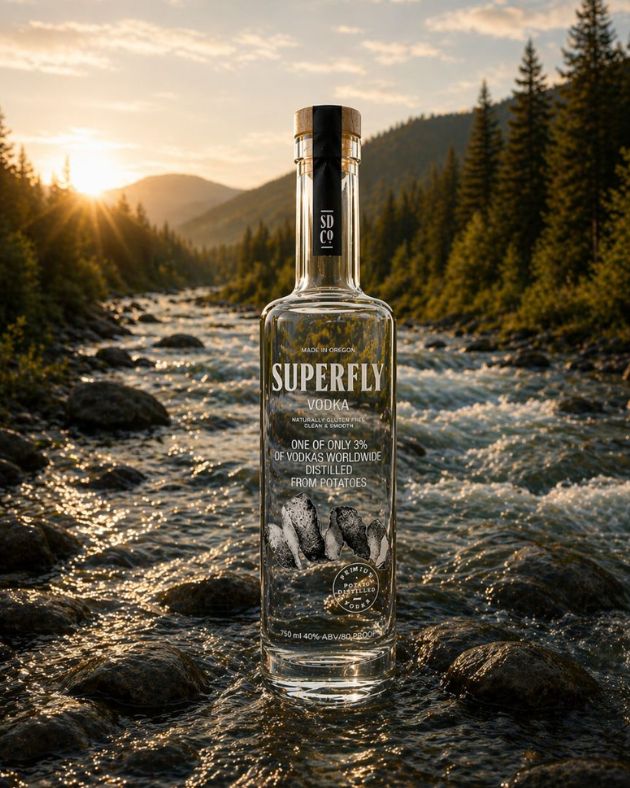 Superfly Vodka in the Chetco River, Oregon